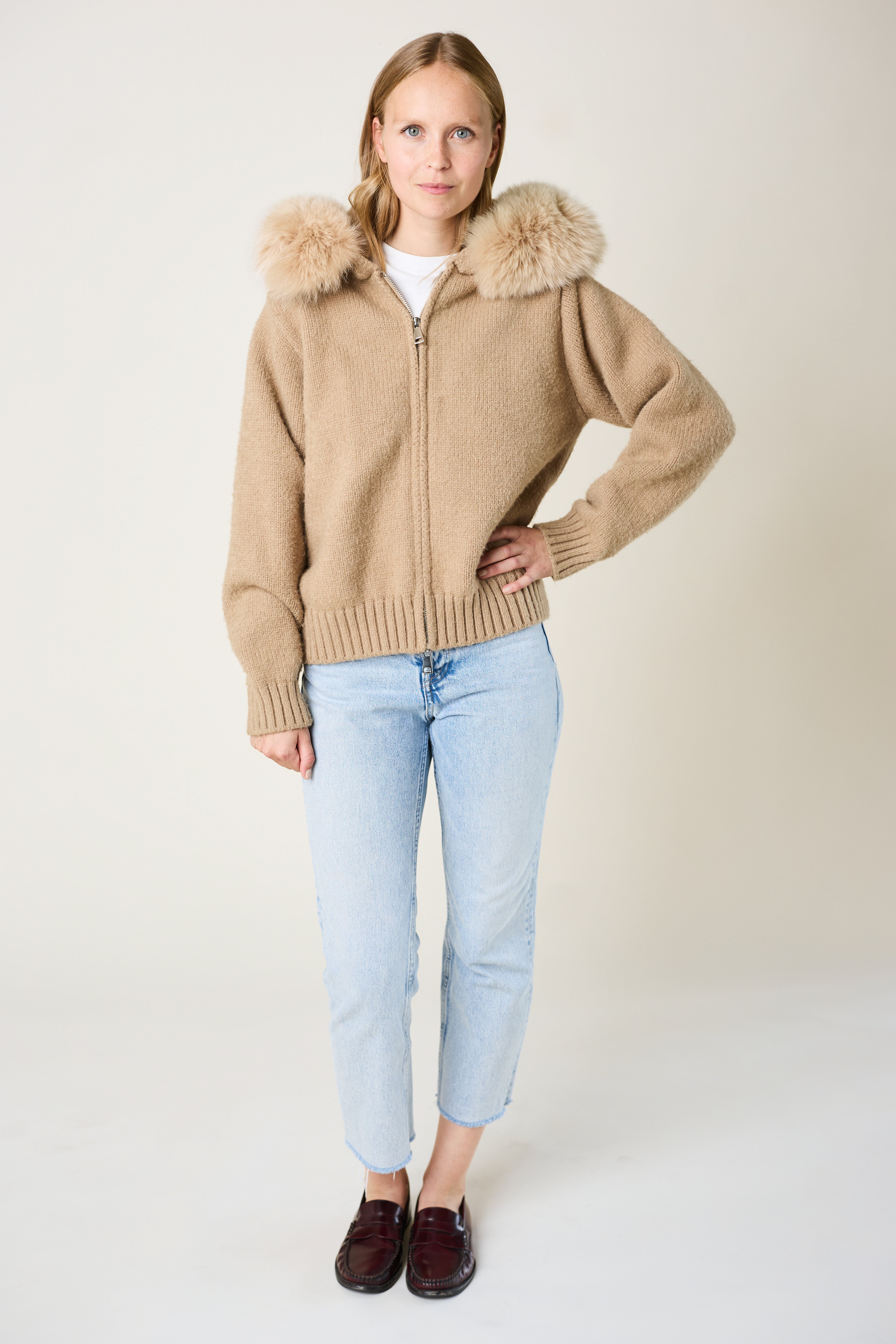 Cardigan 100% Cachemire Hemmond - Made In Italy - Beige - Taille 5 - Occasion Très Bon état