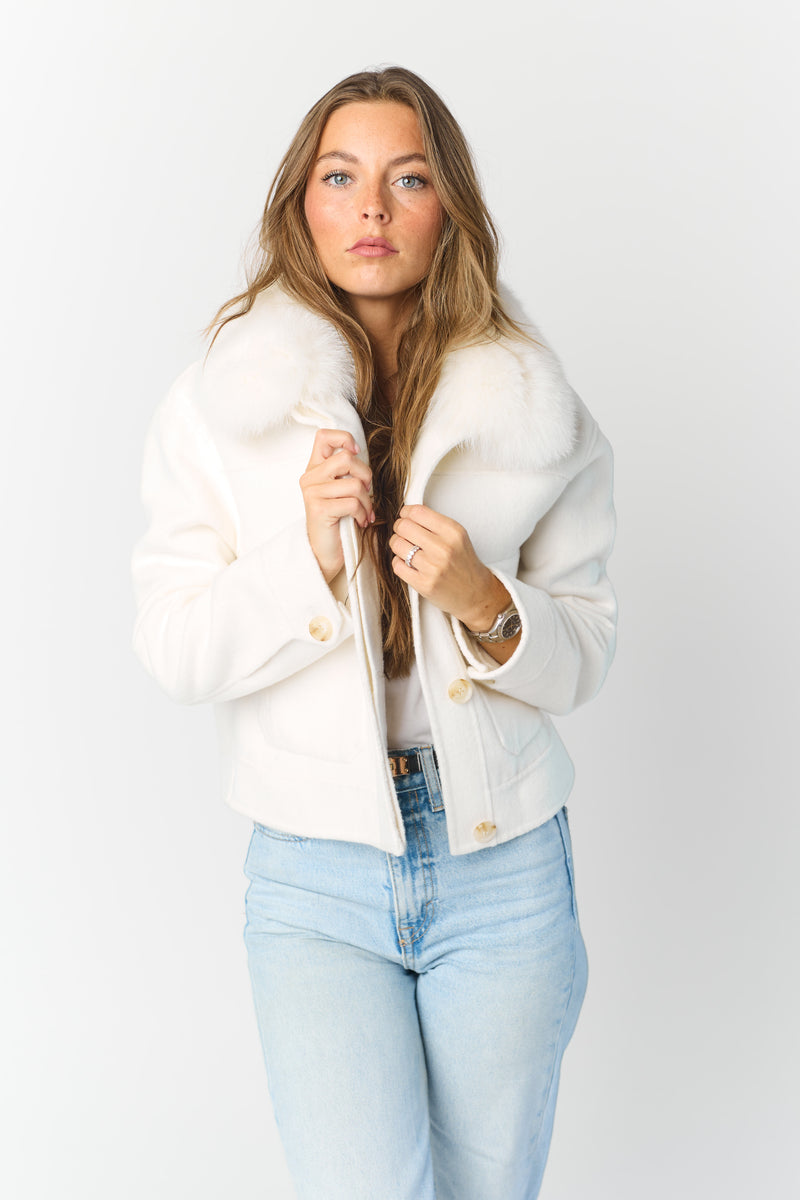 Annabel Cashmere Jacket - Ivory