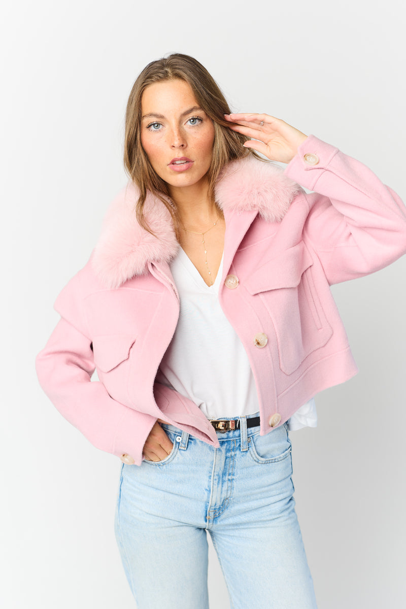 Annabel Cashmere Jacket - Pink