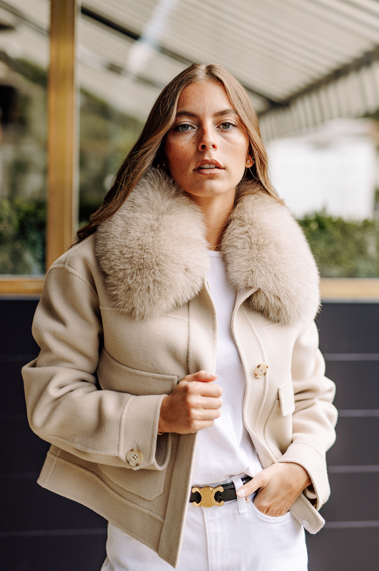 Fur collared coats deals