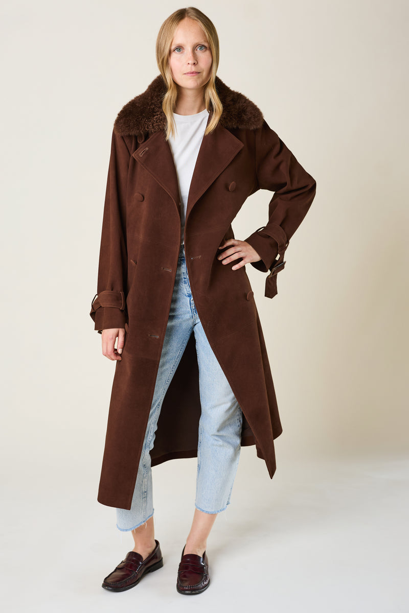 Shearling fur collar from Mongolian goats