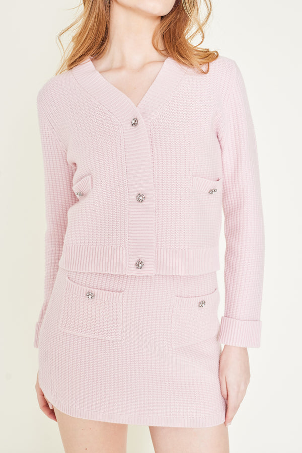 Vendôme Short Cardigan - Light Pink