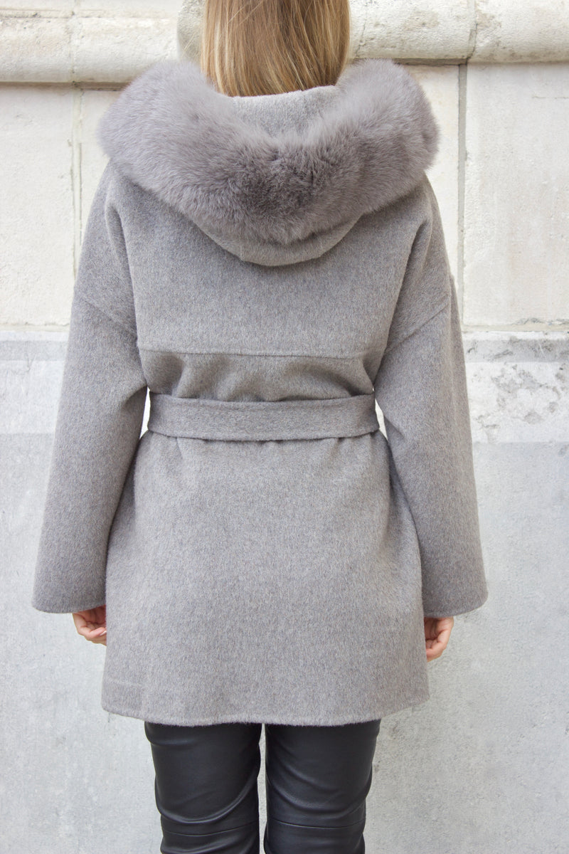 Constance Cashmere Coat - Grey