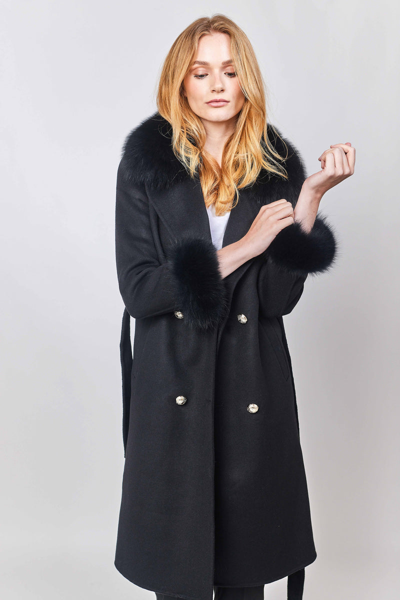 Victoire Faux Fur Cashmere Coat