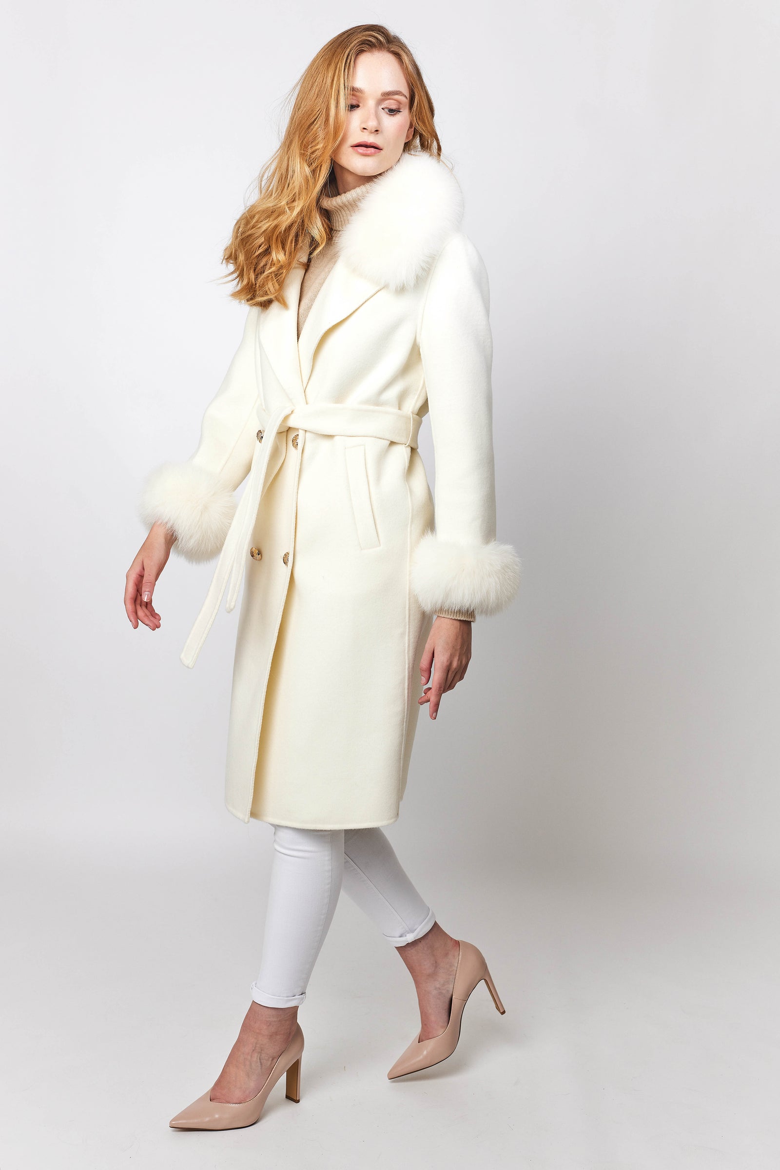 Victoire Cashmere Coat - Ivory – Constance The Label