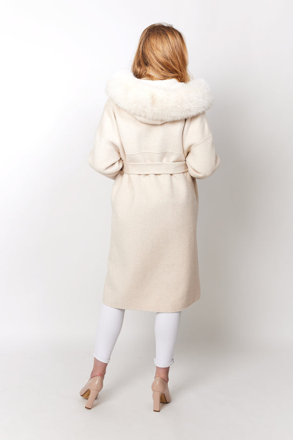 Long Constance Cashmere coat - Cream